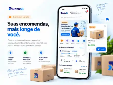 Encomendas no app Rota 51
