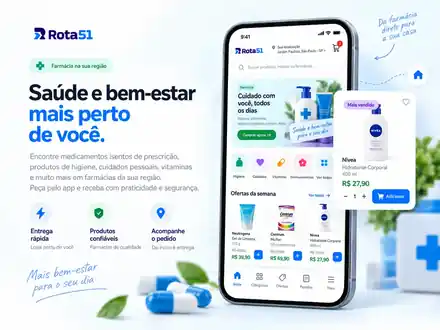 Farmácia no app Rota 51